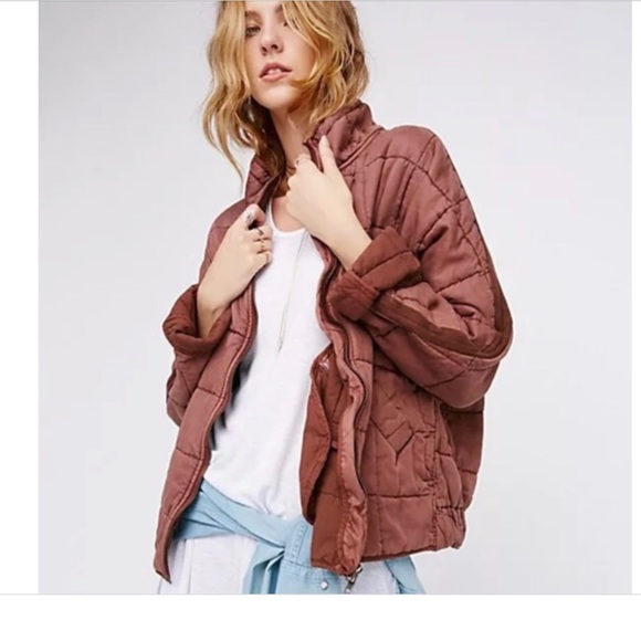 Quilted Dolman Jacket Size Xs Mauve 